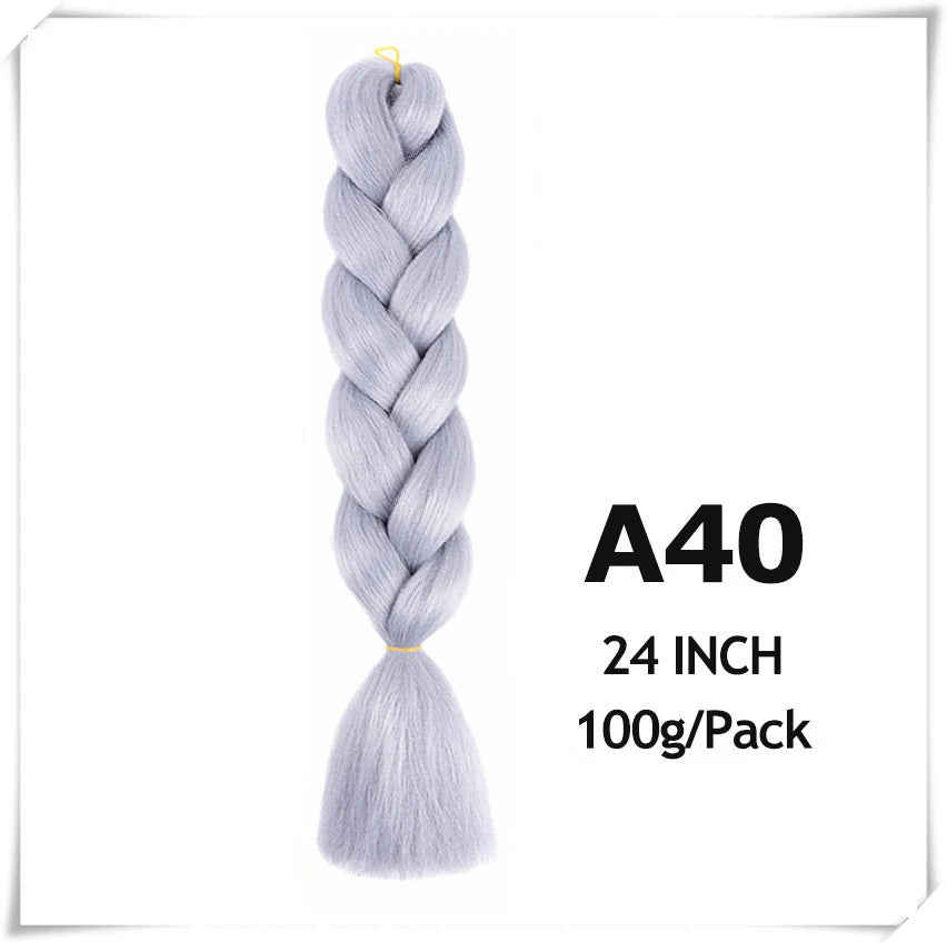 Pre-Stretched Jumbo Braiding Hair – 24 Inch Ombre Purple Synthetic Crochet Extensions for Women