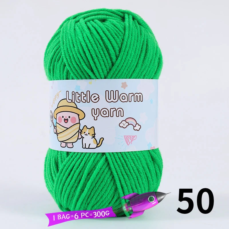 300g Medium-Thick Soft Yarn – DIY Hand-Knitting Yarn Balls for Sweaters, Hats & Crafts (6 Pieces / Pack)