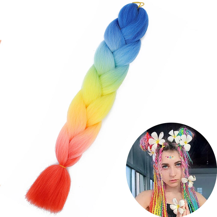 24 Inch Synthetic Jumbo Braiding Hair – Heat Resistant Ombre Extensions