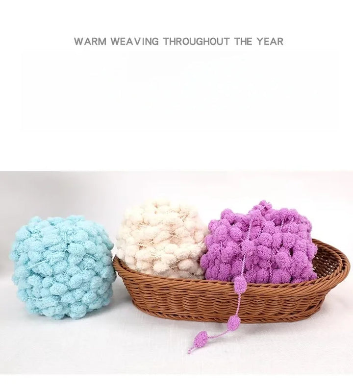 Super Soft Bean Yarn – Plush Polyester Chunky Yarn for Blankets, Cushions, Hats & DIY Crafts (400g, 4pcs Pack)