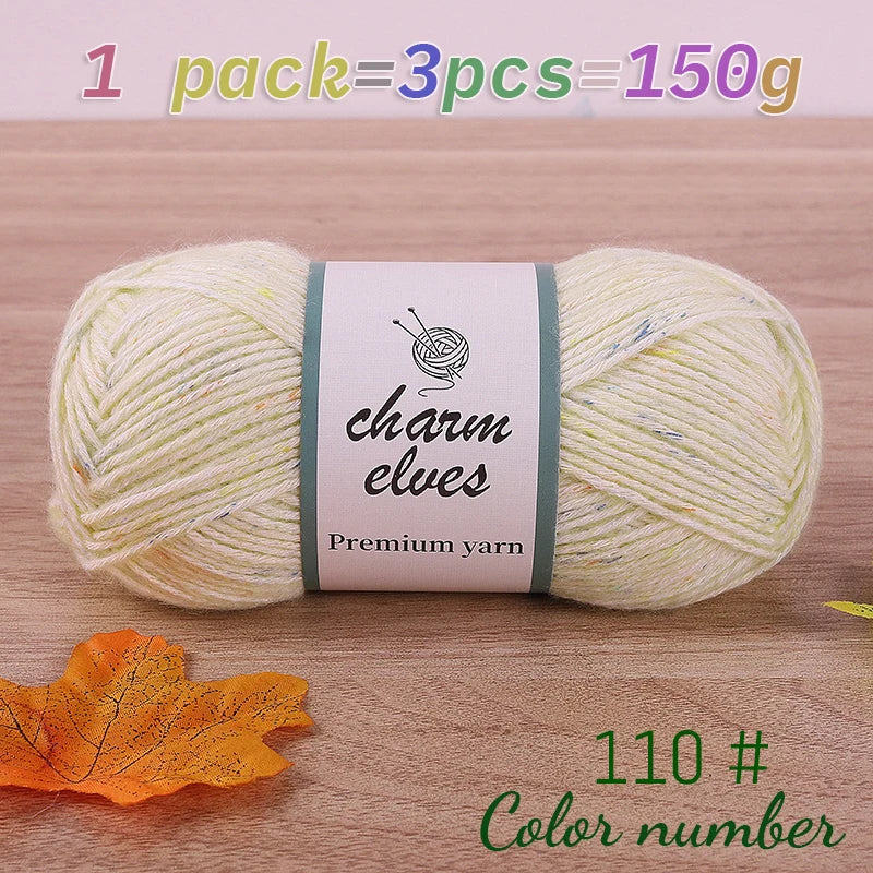 150g Colorful Dot Spray Yarn – Medium-Thick Cotton Yarn for Hand-Knitting (3 Pcs / Pack)
