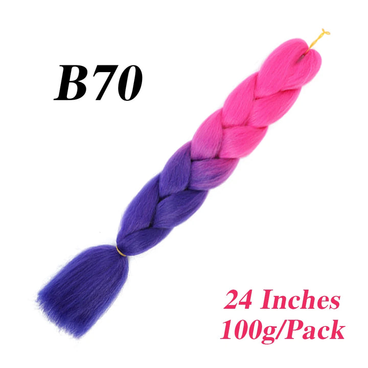 24 Inch Jumbo Braiding Hair – Afro Ombre Synthetic Extensions for Children’s Braids (100g) 33