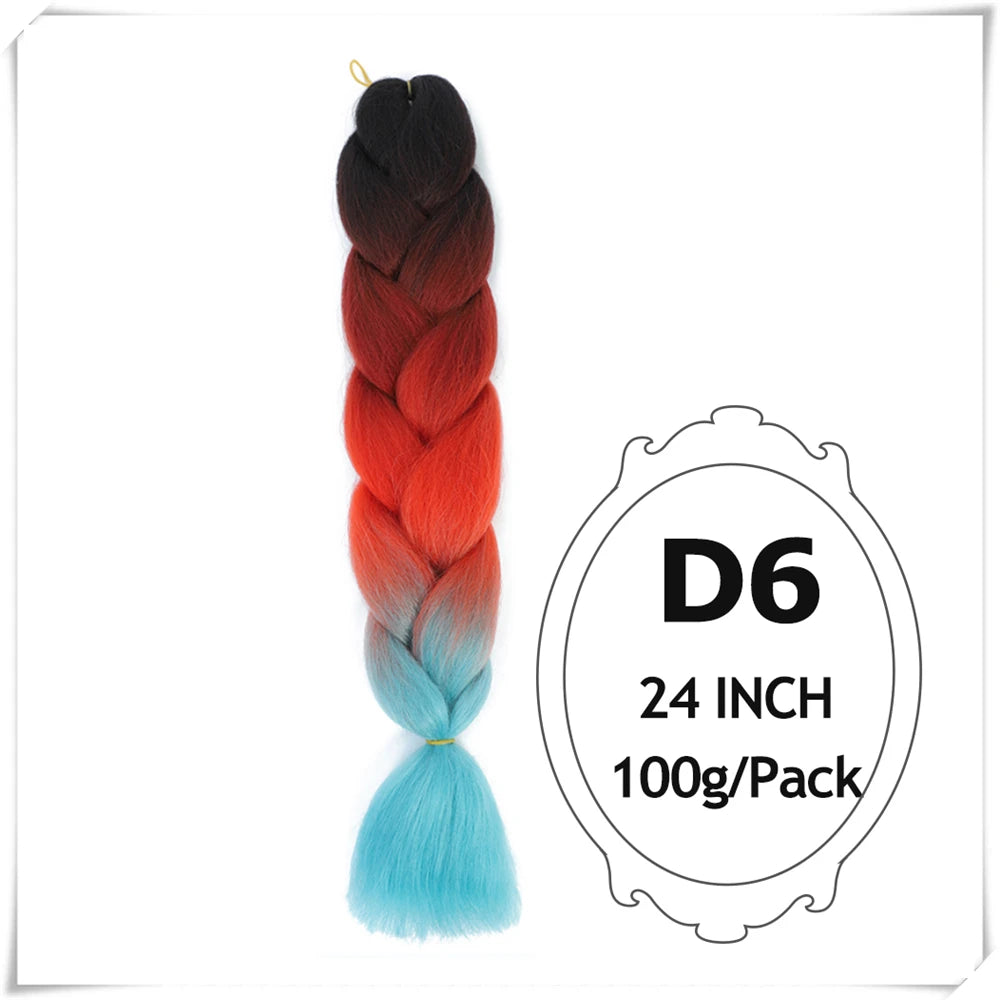 Pre-Stretched Jumbo Braiding Hair – 24 Inch Ombre Purple Synthetic Crochet Extensions for Women