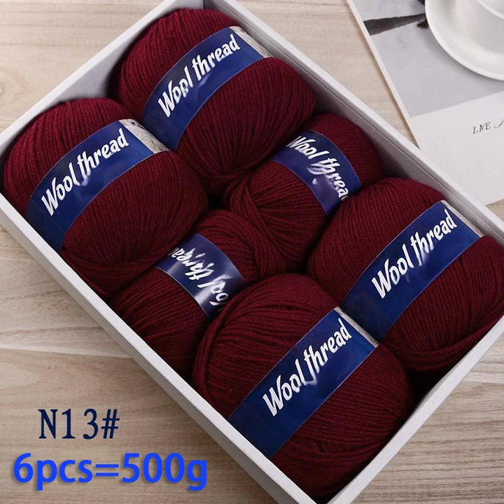 500g Fine Wool & Sheep Cashmere Yarn – Soft Warm Knitting Yarn (6 Pieces/Pack)
