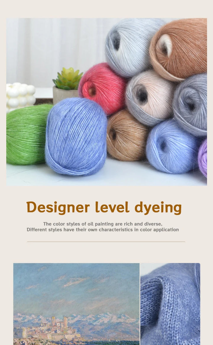 300g High-Quality Cashmere Yarn – Lightweight Multi-Color Yarn for Sweaters, Jackets, Scarves & Hats (6pcs Pack)