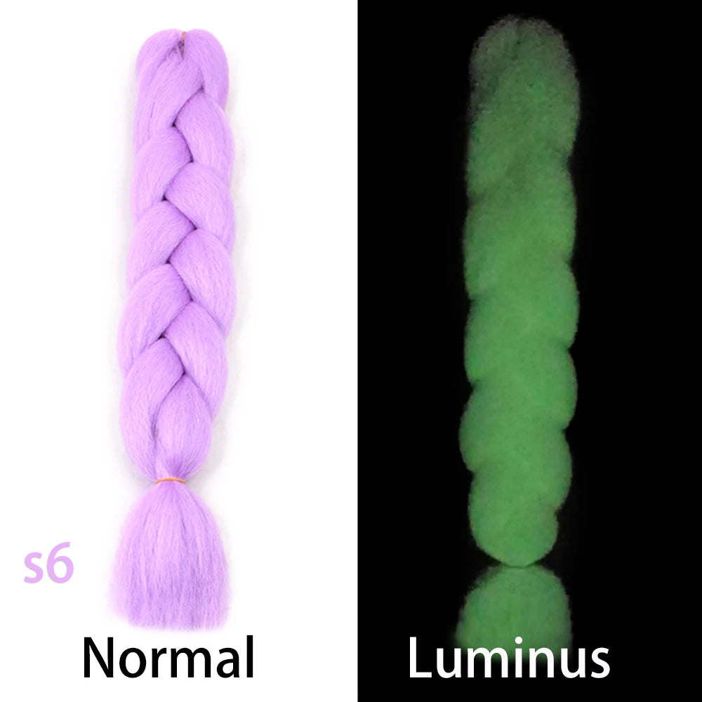 Synthetic Glowing Hair Twist Braids Ombre Color – Jumbo Braiding Hair Extensions for Women