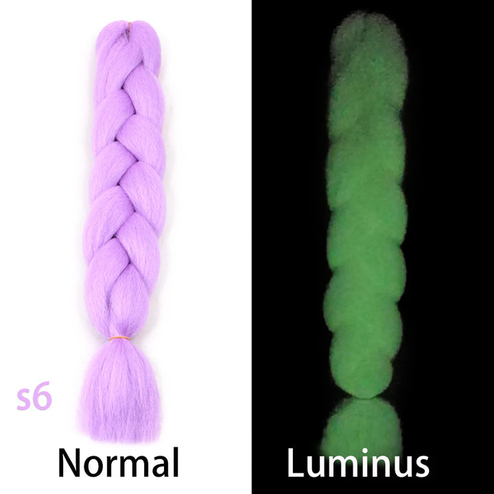 Synthetic Glowing Hair Twist Braids Ombre Color – Jumbo Braiding Hair Extensions for Women