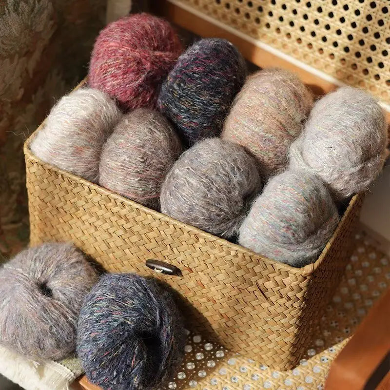 250g Colorful Mohair Alpaca Yarn Set (10 Pieces) – Soft Medium-Thick Yarn for Sweaters, Coats, Shawls & DIY Crafts