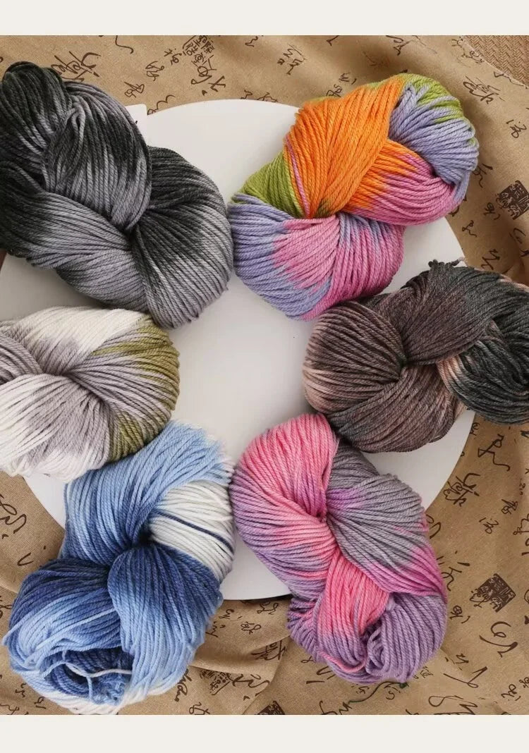 400g Hand-Dyed Chunky Alpaca Yarn (2 Skeins) – Gradient Rainbow Wool Yarn for Sweaters, Scarves & Hats