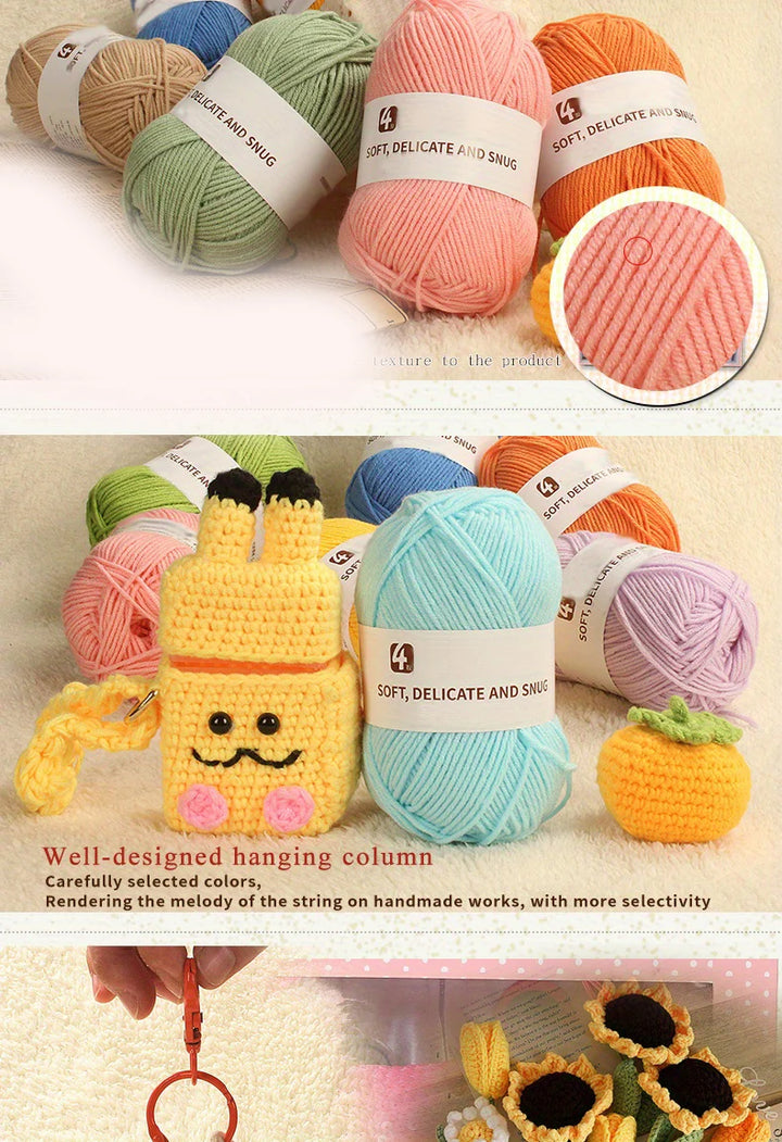 4-Strand Synthetic Knitting Yarn – Soft DIY Craft Yarn for Sweaters, Scarves & Blankets