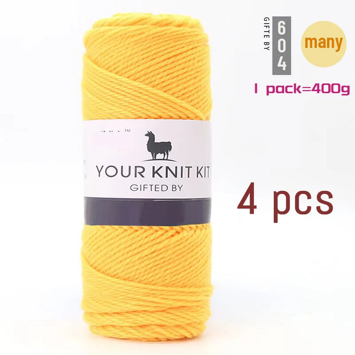 400g Alpaca Wool Yarn – Thick Pure Wool Knitting Yarn for Sweaters, Shawls & Scarves (4 Pieces/Pack)