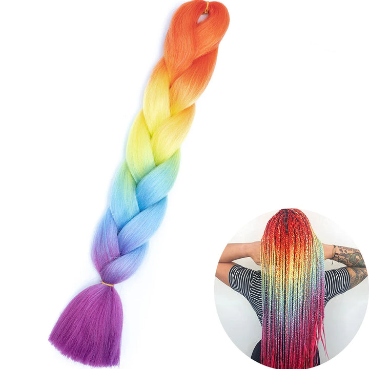 24” Synthetic Yaki Braids – Kanekalon Ombre Jumbo Braiding Hair Extensions 22