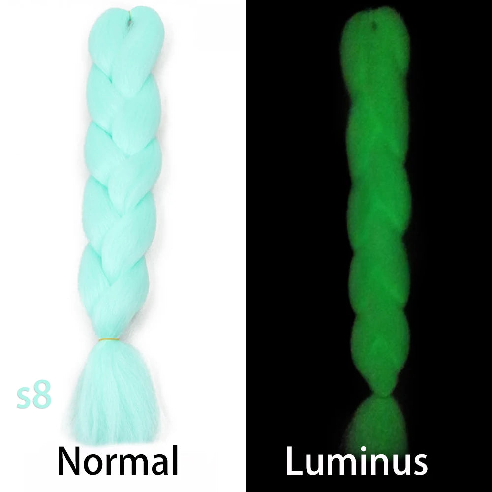 Synthetic Glowing Hair Twist Braids Ombre Color – Jumbo Braiding Hair Extensions for Women