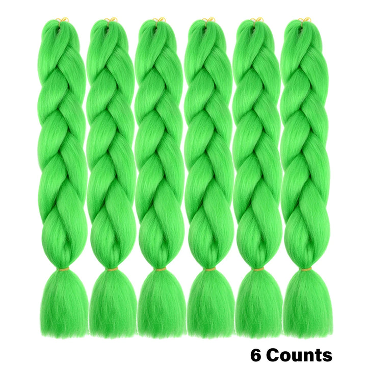 Ombre Crochet Braiding Hair – 6 Packs Synthetic Colorful Extensions for Women & Girls | High-Temperature Fiber