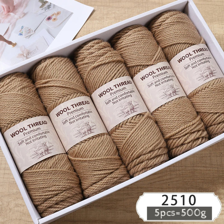 500g Thick Alpaca Wool Yarn – 245 Needle Knitting Yarn for Sweaters, Jackets & Accessories
