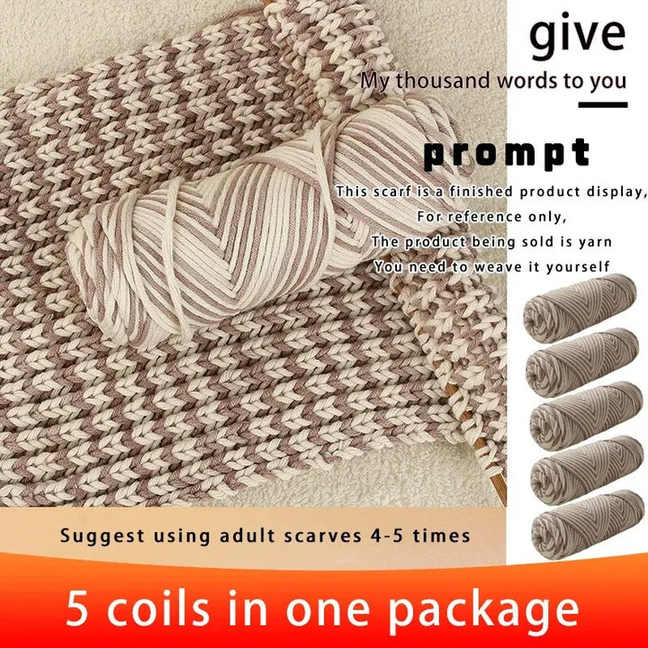 5PCS Valentine’s Milk Cotton Yarn Set – Soft Thick Knitting Yarn for DIY Scarves, Hats & Handmade Crafts