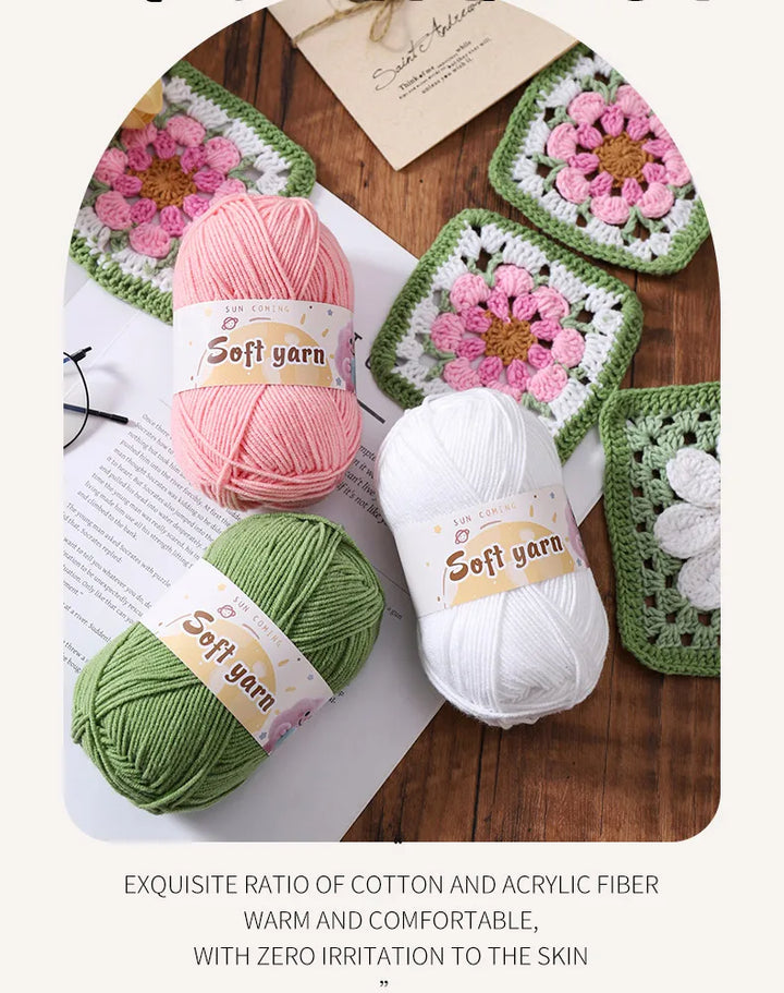 240g Medium-Thin Combed Yarn – Soft DIY Knitting & Crochet Yarn Balls (6 Pieces / Pack)