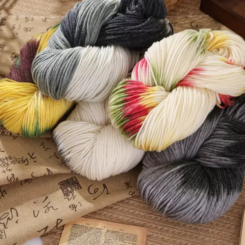 400g Hand-Dyed Chunky Alpaca Yarn (2 Skeins) – Gradient Rainbow Wool Yarn for Sweaters, Scarves & Hats