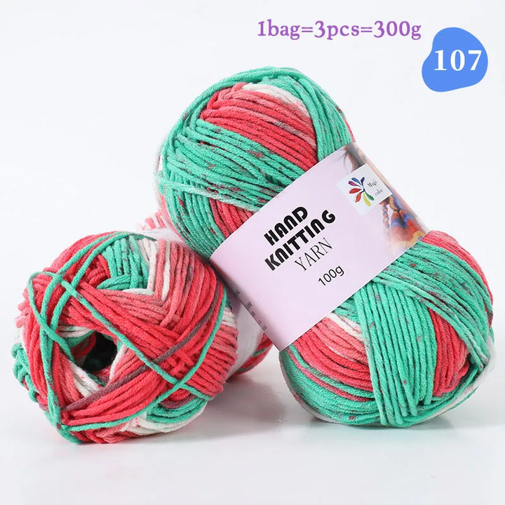 High-Quality 7-Strand Gradient Yarn – Medium-Thick Multi-Colored Yarn for Sweaters, Hats, Scarves & DIY Crafts