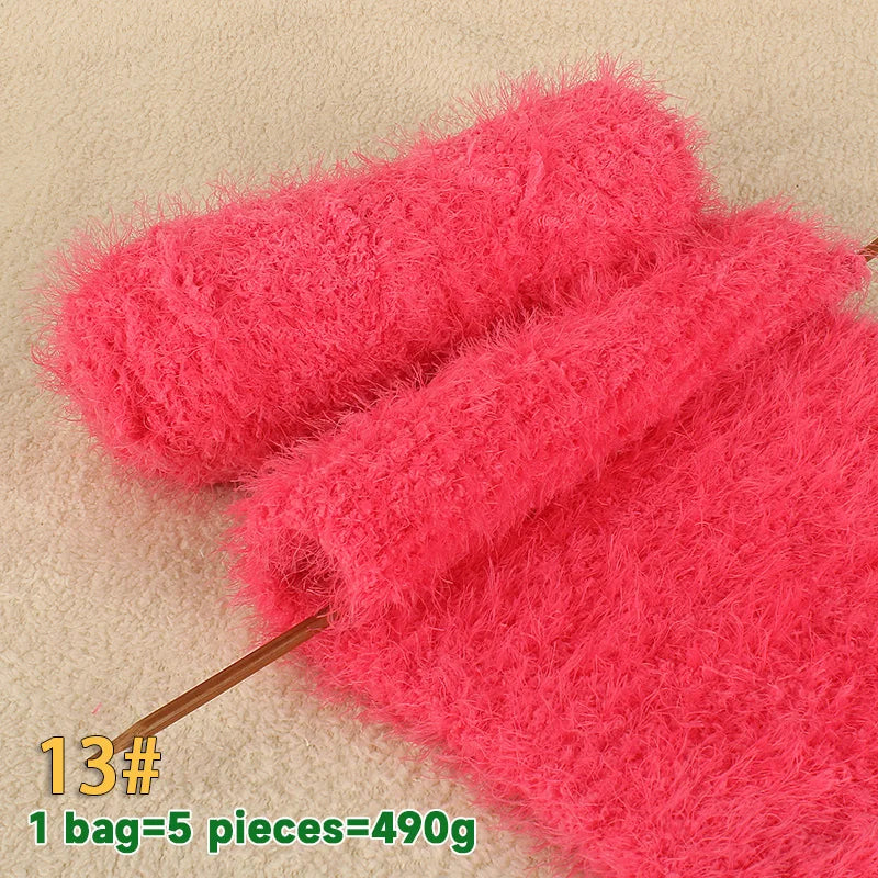 490g Imitation Fur Eyelash Yarn – Thick Roving Yarn for Sweaters, Shawls, Blankets & Cushions