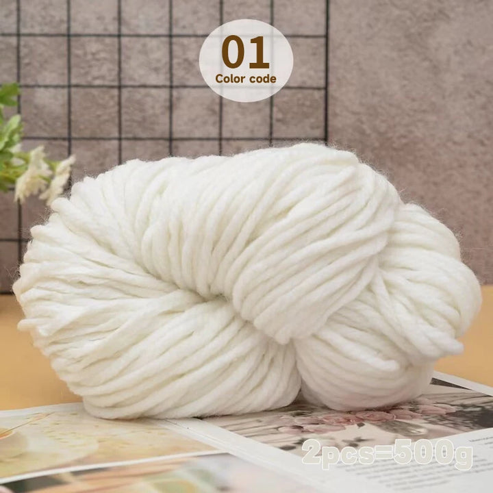500g Extra Thick Polyester Yarn (2 Skeins) – Chunky Knitting Yarn for Sweaters, Hats, Cushions & DIY Crafts