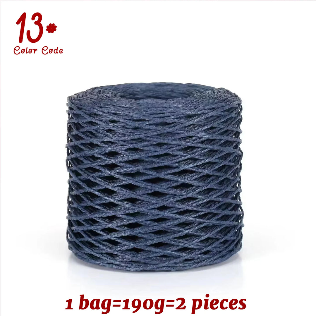 190g Bamboo Raffia Yarn (2 Skeins) – Straw Paper Crochet Yarn for Summer Hats, Bags & DIY Crafts