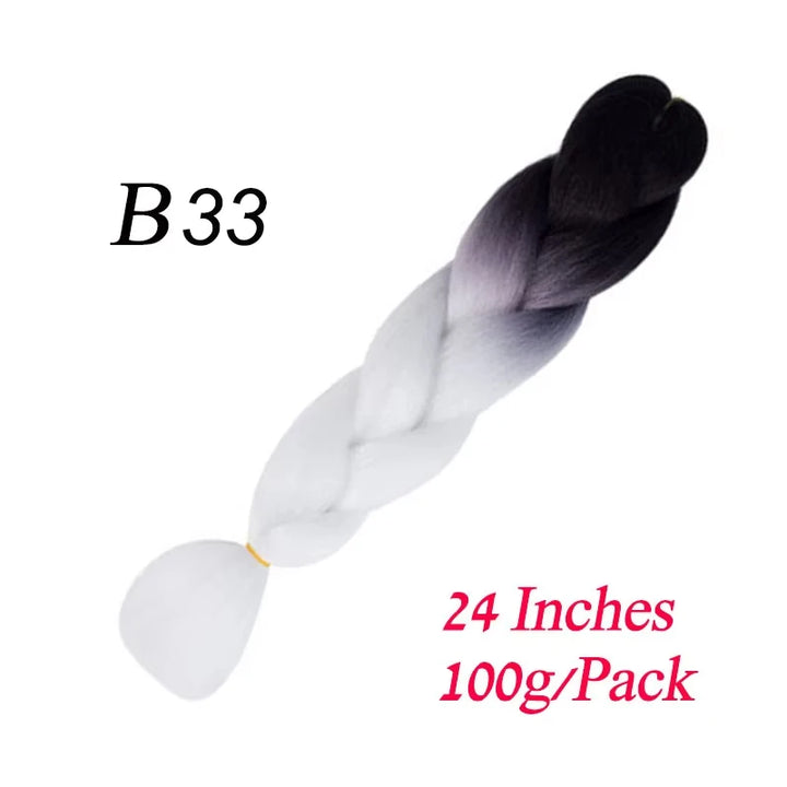 24 Inch Pre-Stretched Jumbo Braiding Hair – Synthetic Kanekalon Extensions for African Braids (100g) 444