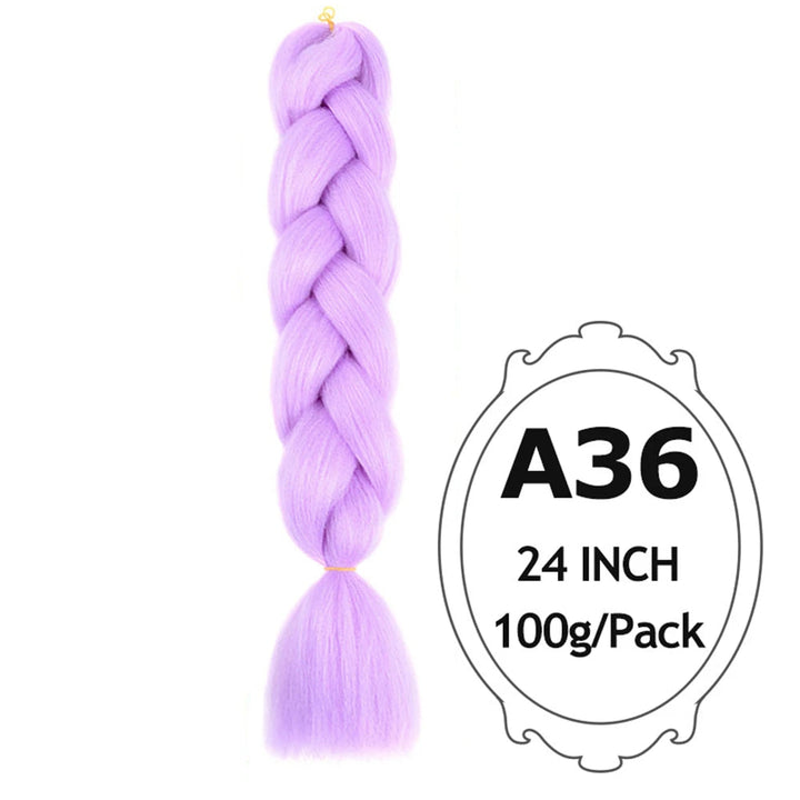 Ombre Braiding Hair 24 Inch – Colorful Jumbo Synthetic Braiding Hair Extensions for Women (Purple, Pink, White, Red, Blue)
