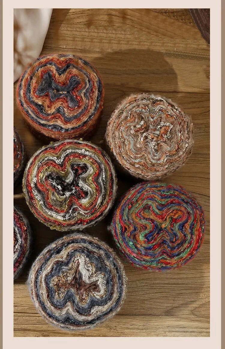 200g Oil Painting Gradient Mohair Wool Yarn (2 Pieces) – Colorful Rainbow Yarn for Sweaters, Coats, Hats & Scarves