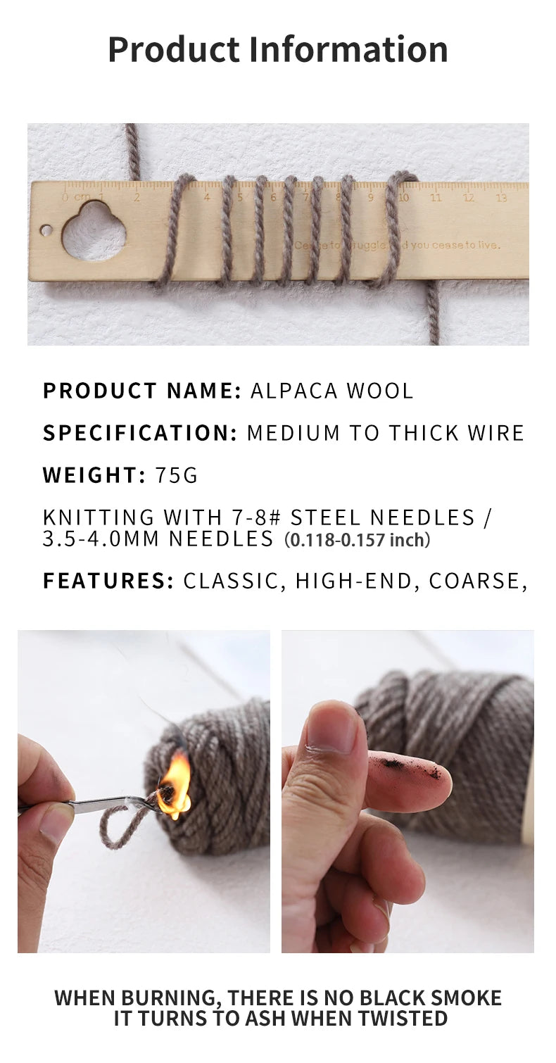 450g Alpaca Wool Yarn Set (6 Pieces) – Thick Knitting Yarn for Sweaters, Shawls, Hats & Winter Crafts