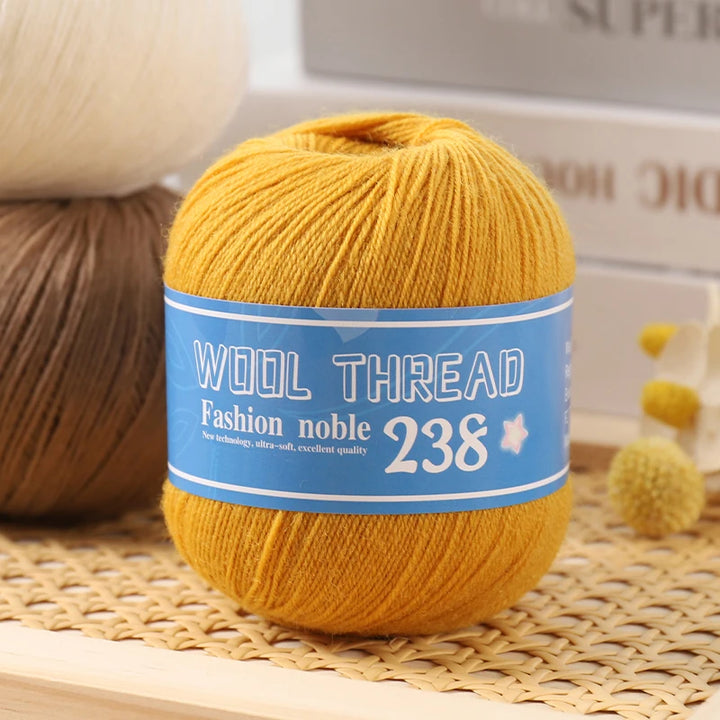 300g 238 Pure Wool Yarn (6 Pack) – High-Quality Knitting Yarn for Sweaters, Vests & Hats