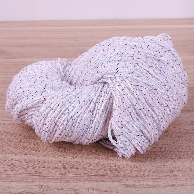 190g Colorful Gold Silk Acrylic Yarn – Medium Thick Shiny DIY Weaving Yarn