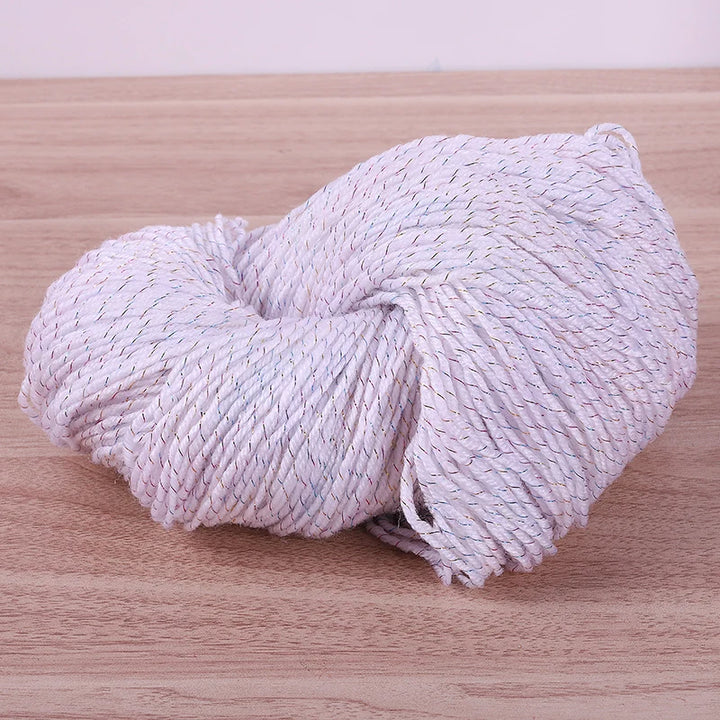 190g Colorful Gold Silk Acrylic Yarn – Medium Thick Shiny DIY Weaving Yarn