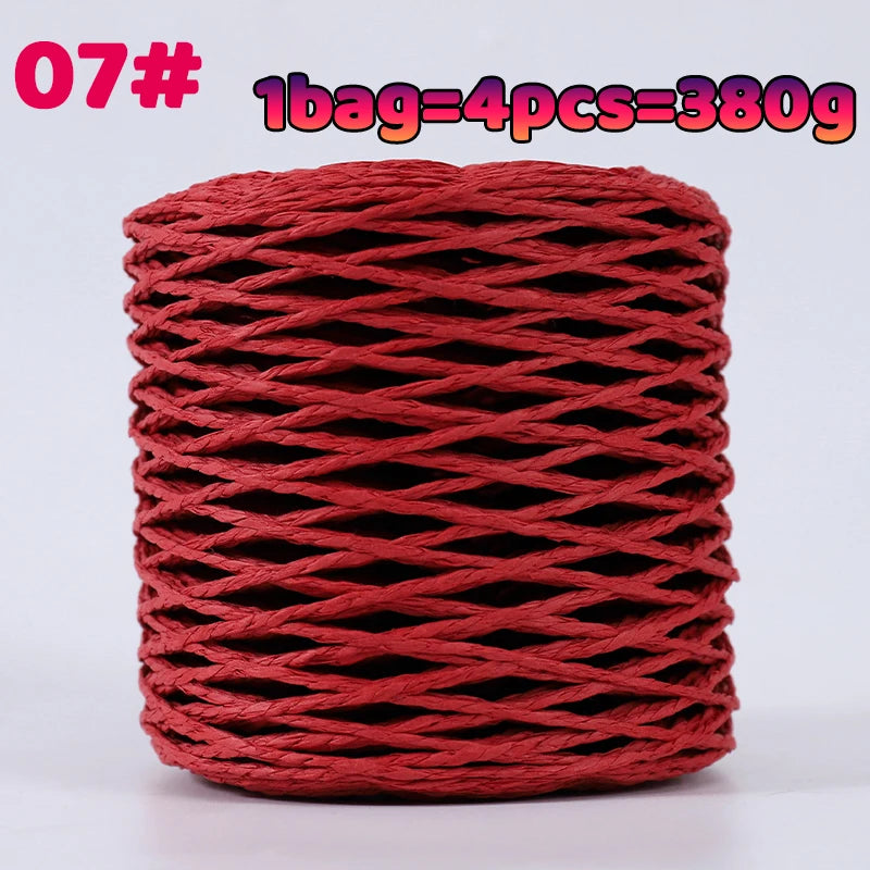 380g Bamboo Fiber Raffia Yarn – Straw Paper Yarn for Summer Hats, Bags & DIY Crafts