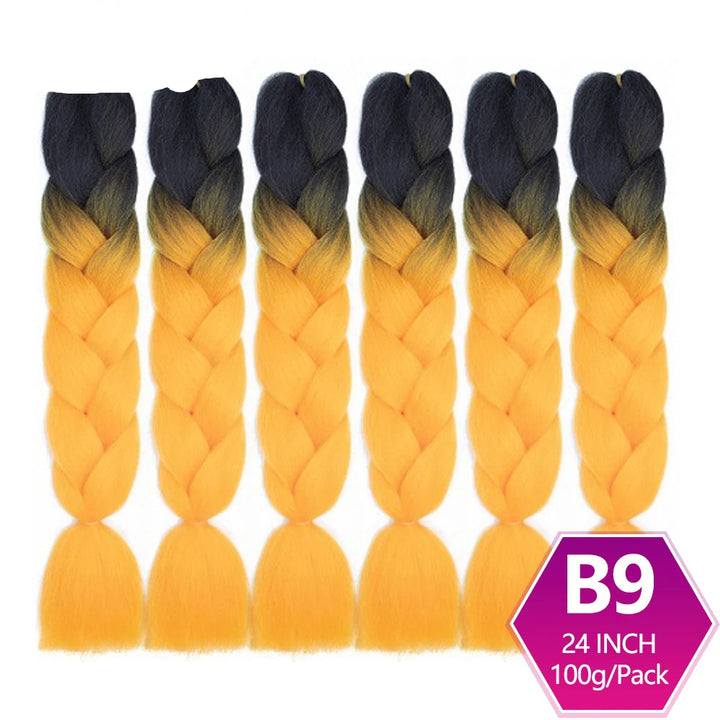 24 Inch Synthetic Jumbo Braiding Hair – Yaki Texture Extensions for Box & Twist Braids