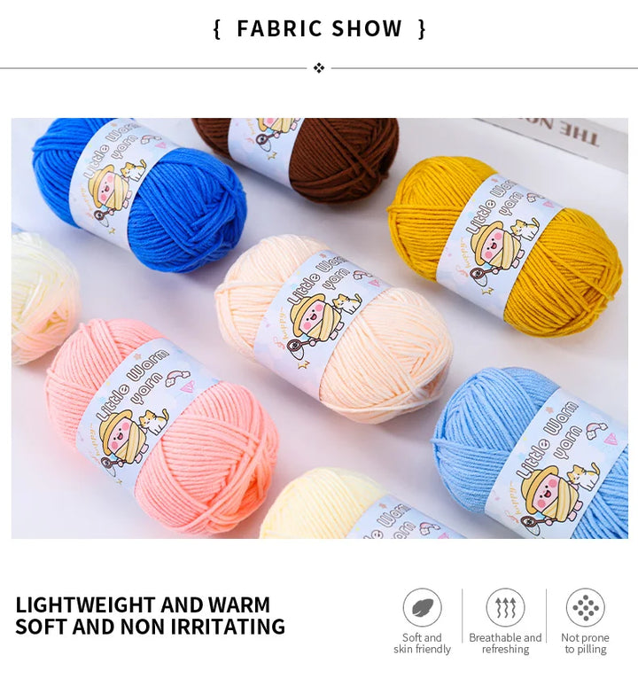 300g Medium-Thick Soft Yarn – DIY Hand-Knitting Yarn Balls for Sweaters, Hats & Crafts (6 Pieces / Pack)