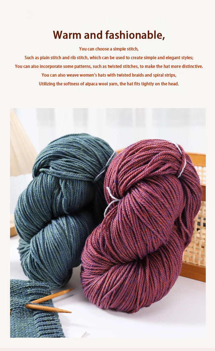 600g Thick Alpaca Wool Yarn Set (2 Pieces) – Premium Knitting Yarn for Sweaters, Scarves, Hats & DIY Crafts