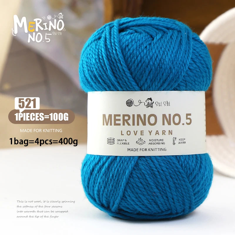 400g Alpaca Wool Blend Yarn Set (4 Pieces) – 245 Stick-Needle Medium-Thick Yarn for Sweaters, Coats, Scarves & DIY Crafts