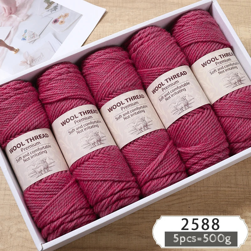 500g Thick Alpaca Wool Yarn – 245 Needle Knitting Yarn for Sweaters, Jackets & Accessories