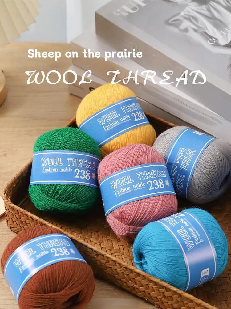 300g 238 Pure Wool Yarn (6 Pack) – High-Quality Knitting Yarn for Sweaters, Vests & Hats