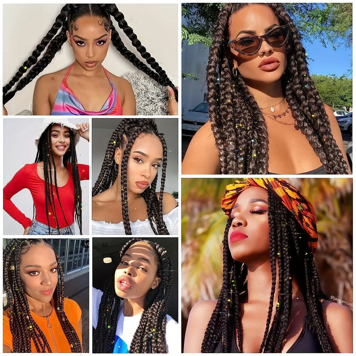 1pc Tinsel EZ Braids – Ombre Straight Braiding Hair Extension, Festival & Rave Hair for Girls (Crazy Hair Day)