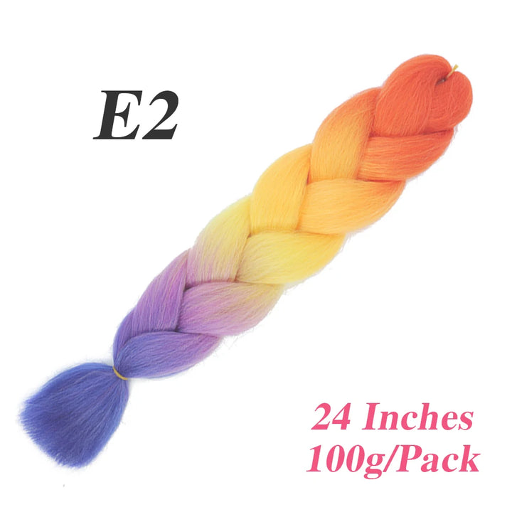 24 Inch Jumbo Braiding Hair – Afro Ombre Synthetic Extensions for Children’s Braids (100g) 33