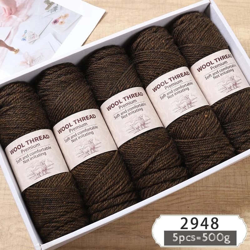 500g Thick Alpaca Wool Yarn – 245 Needle Knitting Yarn for Sweaters, Jackets & Accessories