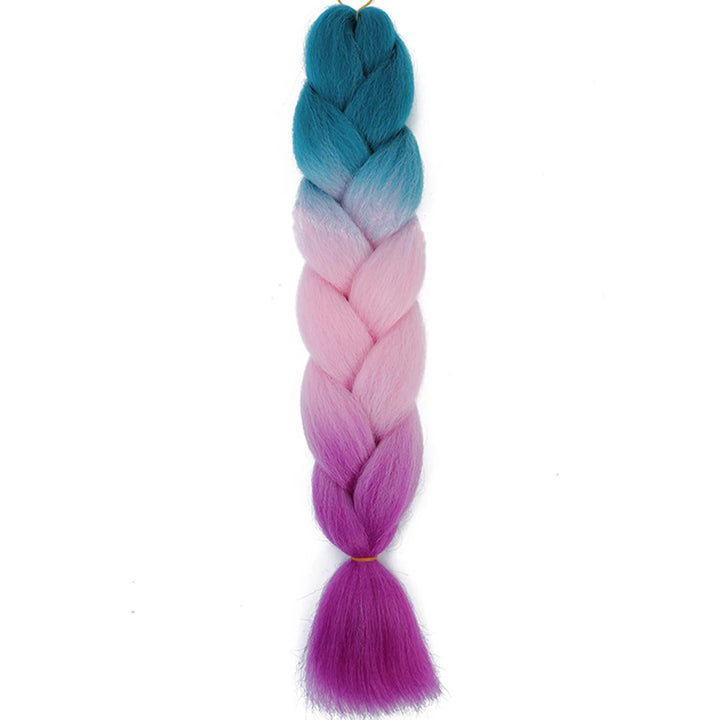 24 Inch Jumbo Box Braids Extensions – Synthetic Braiding Hair for Children (Pink, Purple, Yellow, Gray)
