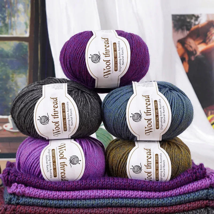 Rainbow Gradient Alpaca Wool Yarn – Medium Thick Knitting Yarn for Sweaters, Scarves, Shawls & DIY Crafts