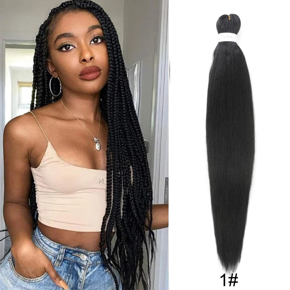 26 Inch Pre-Stretched Braiding Hair – Xpression-Style Smooth Yaki Straight Synthetic Extensions