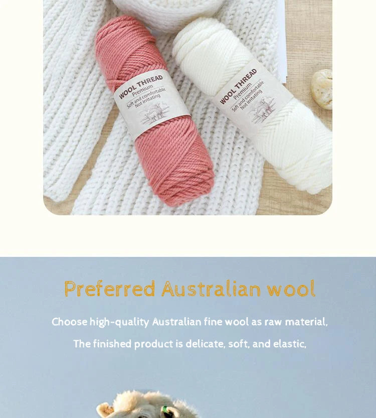 500g Thick Alpaca Wool Yarn – 245 Needle Knitting Yarn for Sweaters, Jackets & Accessories