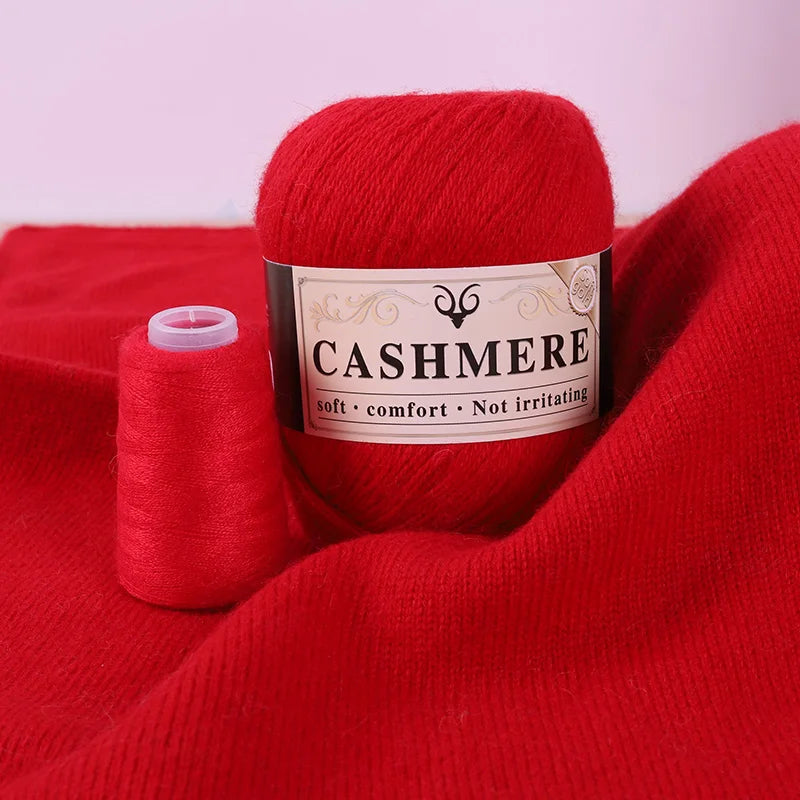 Handmade Cashmere Wool Yarn Set – 50g Main Yarn + 20g Auxiliary Yarn for Sweaters, Scarves & Hats