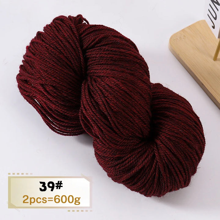600g Thick Alpaca Wool Yarn Set (2 Pieces) – Premium Knitting Yarn for Sweaters, Scarves, Hats & DIY Crafts