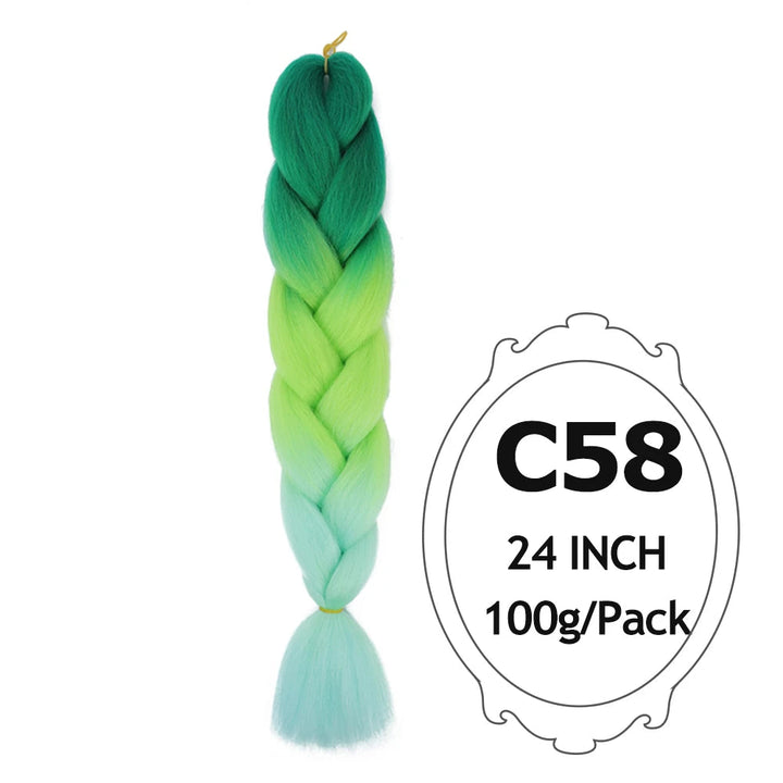 Ombre Braiding Hair 24 Inch – Colorful Jumbo Synthetic Braiding Hair Extensions for Women (Purple, Pink, White, Red, Blue)